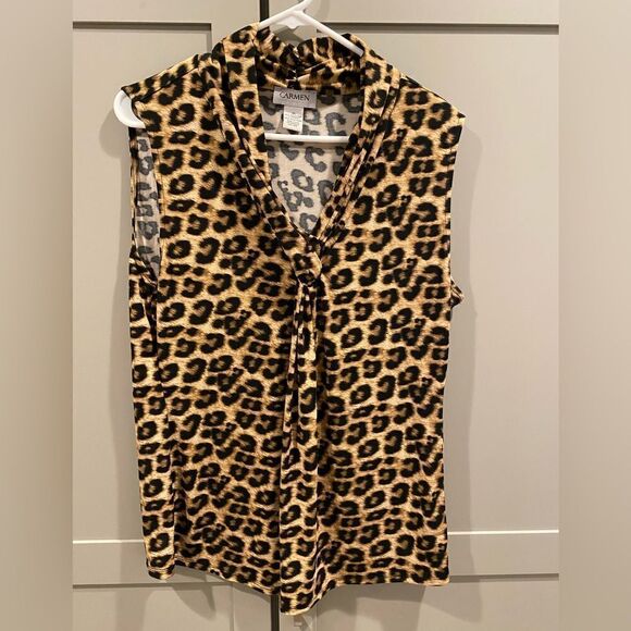 Carmen silky tank. Leopard print. Size xl - Picture 1 of 4
